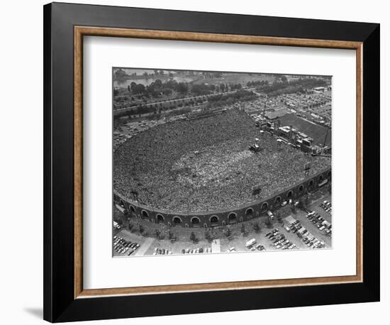 Fans Jam Philadelphia's Jfk Stadium During the Live Aid Concert-null-Framed Photographic Print