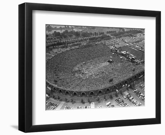 Fans Jam Philadelphia's Jfk Stadium During the Live Aid Concert-null-Framed Photographic Print