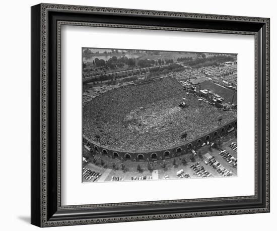 Fans Jam Philadelphia's Jfk Stadium During the Live Aid Concert-null-Framed Photographic Print