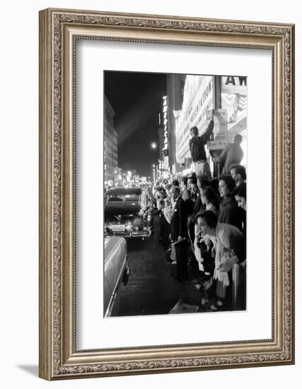 Fans Stargazing During Arrival of Celebrities, 30th Academy Awards, Rko Pantages Theater, 1958-Ralph Crane-Framed Photographic Print