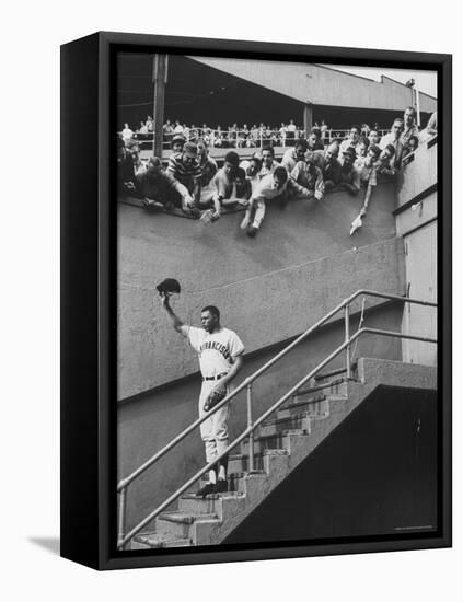 Fans Welcoming Giants Star Willie Mays at Polo Grounds-Art Rickerby-Framed Premier Image Canvas