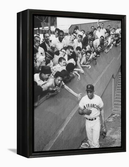 Fans Welcoming Giants Star Willie Mays at Polo Grounds-Art Rickerby-Framed Premier Image Canvas