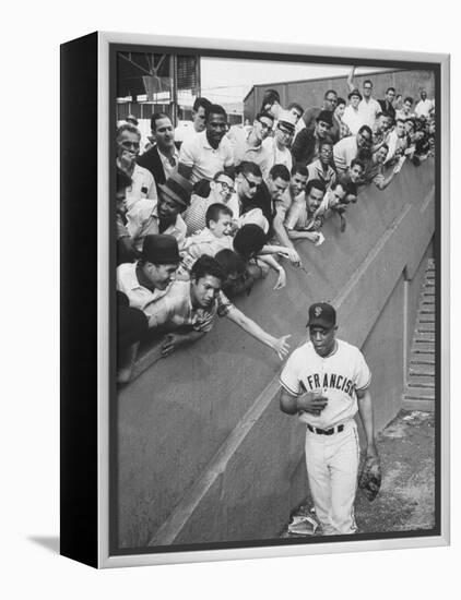 Fans Welcoming Giants Star Willie Mays at Polo Grounds-Art Rickerby-Framed Premier Image Canvas