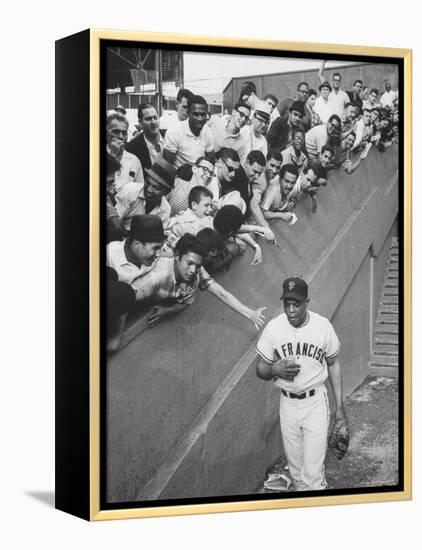 Fans Welcoming Giants Star Willie Mays at Polo Grounds-Art Rickerby-Framed Premier Image Canvas