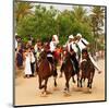 Fantasia, equestrian games in Midoun, Jerba Island, Medenine, Tunisia-null-Mounted Art Print