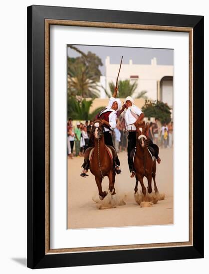 Fantasia, equestrian games in Midoun, Jerba Island, Medenine, Tunisia-null-Framed Art Print