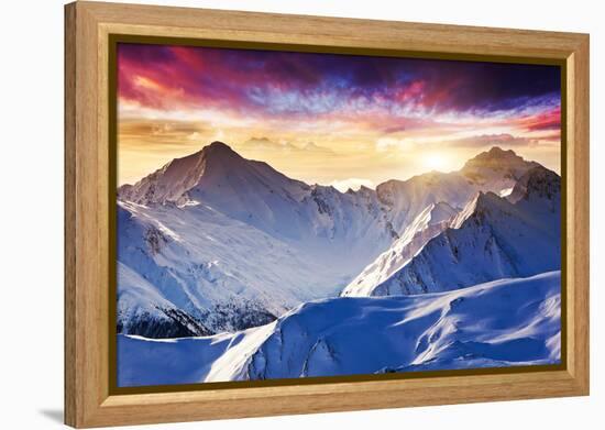 Fantastic Evening Winter Landscape-Leonid Tit-Framed Premier Image Canvas