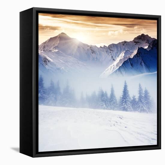 Fantastic Evening Winter Landscape-Leonid Tit-Framed Premier Image Canvas