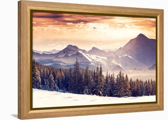 Fantastic Evening Winter Landscape-Leonid Tit-Framed Premier Image Canvas