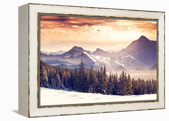 Fantastic Evening Winter Landscape-Leonid Tit-Framed Premier Image Canvas