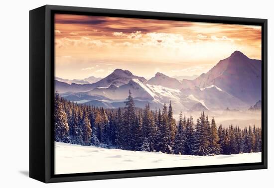 Fantastic Evening Winter Landscape-Leonid Tit-Framed Premier Image Canvas