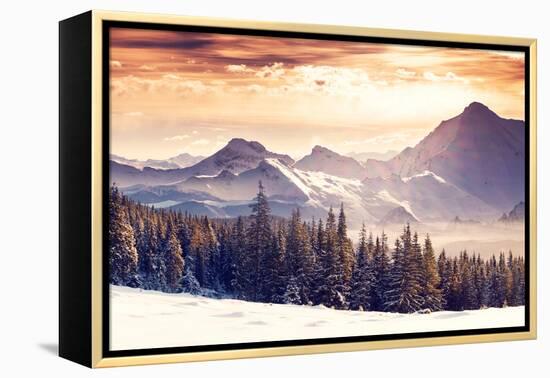 Fantastic Evening Winter Landscape-Leonid Tit-Framed Premier Image Canvas