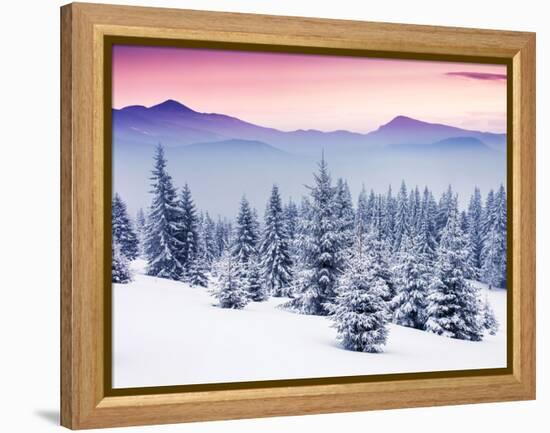 Fantastic Evening Winter Landscape-Leonid Tit-Framed Premier Image Canvas