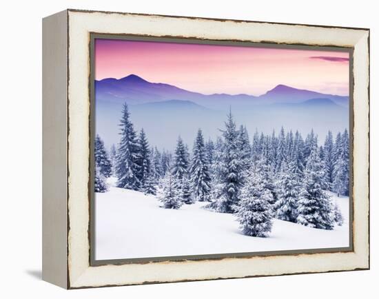 Fantastic Evening Winter Landscape-Leonid Tit-Framed Premier Image Canvas