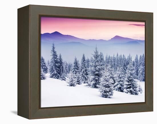 Fantastic Evening Winter Landscape-Leonid Tit-Framed Premier Image Canvas