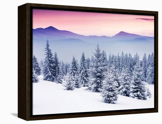 Fantastic Evening Winter Landscape-Leonid Tit-Framed Premier Image Canvas