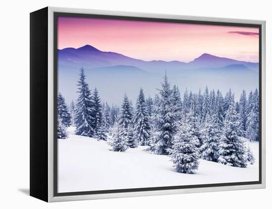 Fantastic Evening Winter Landscape-Leonid Tit-Framed Premier Image Canvas