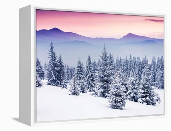 Fantastic Evening Winter Landscape-Leonid Tit-Framed Premier Image Canvas