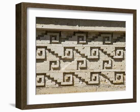 Fantastic Geometric Stone Carving, Mitla, Ancient Mixtec Site, Oaxaca, Mexico, North America-R H Productions-Framed Photographic Print