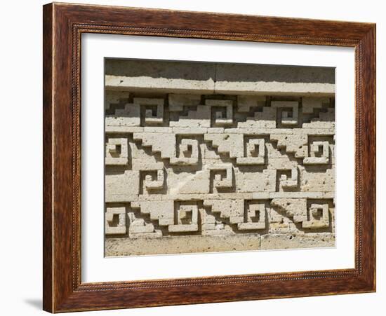 Fantastic Geometric Stone Carving, Mitla, Ancient Mixtec Site, Oaxaca, Mexico, North America-R H Productions-Framed Photographic Print