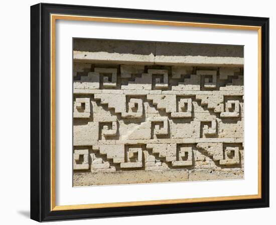 Fantastic Geometric Stone Carving, Mitla, Ancient Mixtec Site, Oaxaca, Mexico, North America-R H Productions-Framed Photographic Print