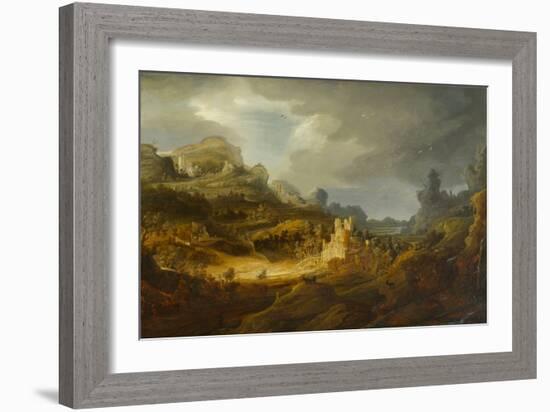 Fantastic Landscape, circa 1643-1645 (Oil on Cradled Panel)-Jan The Elder Lievens-Framed Giclee Print