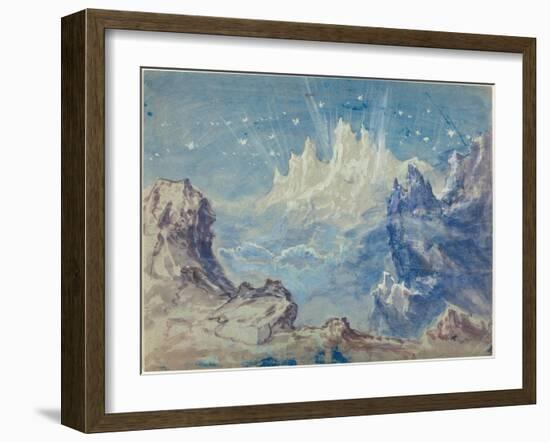 Fantastic Mountainous Landscape with a Starry Sky-Robert Caney-Framed Giclee Print