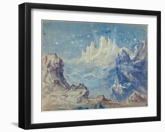 Fantastic Mountainous Landscape with a Starry Sky-Robert Caney-Framed Giclee Print