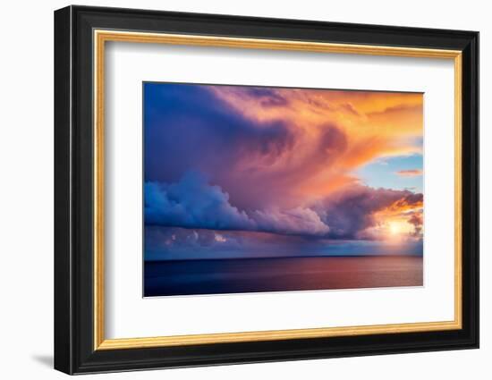 Fantastic View of the Dark Overcast Sky. Dramatic and Picturesque Morning Scene. Location: Cape Cap-Creative Travel Projects-Framed Photographic Print