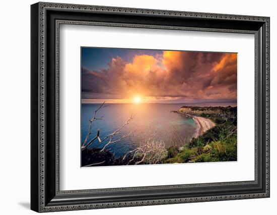 Fantastic View of the Overcast Sky. Dramatic Morning Scene. Location: Cape Milazzo, Nature Reserve-Creative Travel Projects-Framed Photographic Print