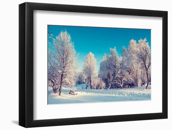 Fantastic Winter Landscape. Ukraine, Europe. Beauty World.-Leonid Tit-Framed Photographic Print