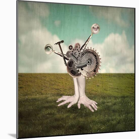 Fantasy Artistic Image that Represent Human Hands and Arms of with a Surreal Mechanism of Gears Tha-Valentina Photos-Mounted Photographic Print