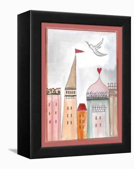 Fantasy Cityscape with Dove-Effie Zafiropoulou-Framed Premier Image Canvas