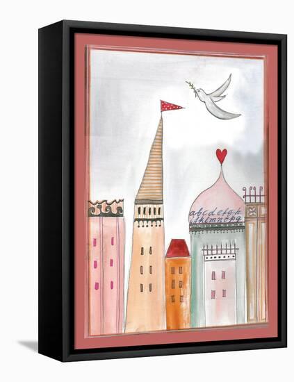 Fantasy Cityscape with Dove-Effie Zafiropoulou-Framed Premier Image Canvas