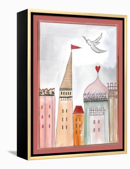 Fantasy Cityscape with Dove-Effie Zafiropoulou-Framed Premier Image Canvas