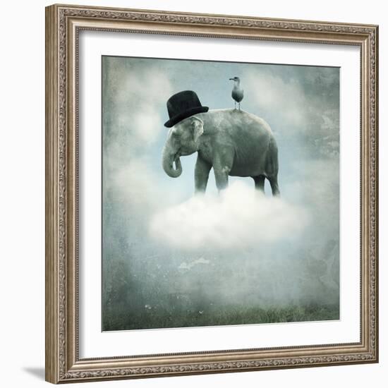 Fantasy Elephant Flying-ValentinaPhotos-Framed Art Print