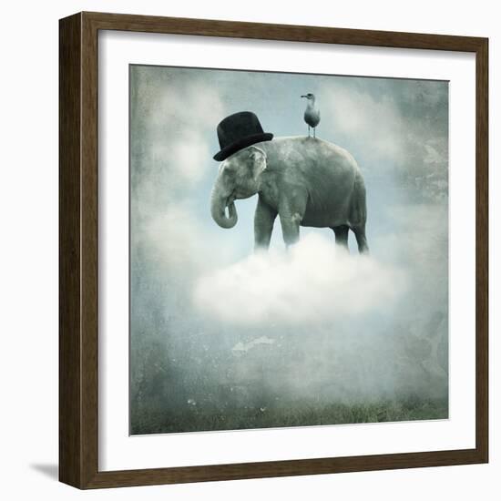 Fantasy Elephant Flying-ValentinaPhotos-Framed Art Print