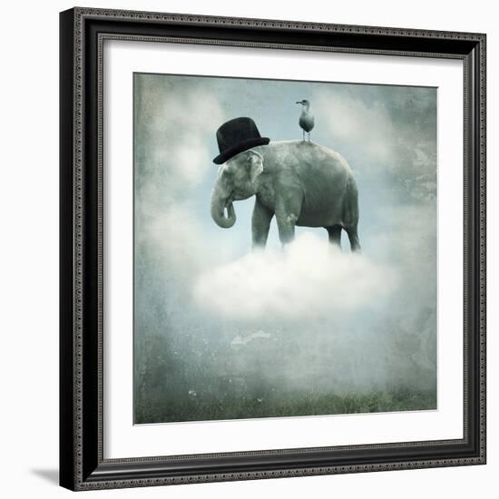 Fantasy Elephant Flying-ValentinaPhotos-Framed Art Print