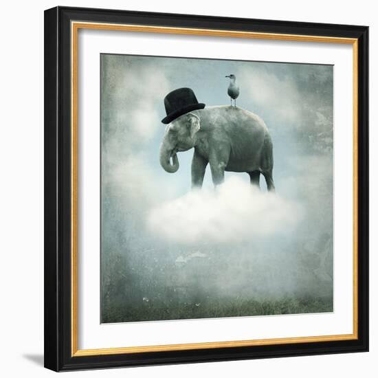 Fantasy Elephant Flying-ValentinaPhotos-Framed Art Print