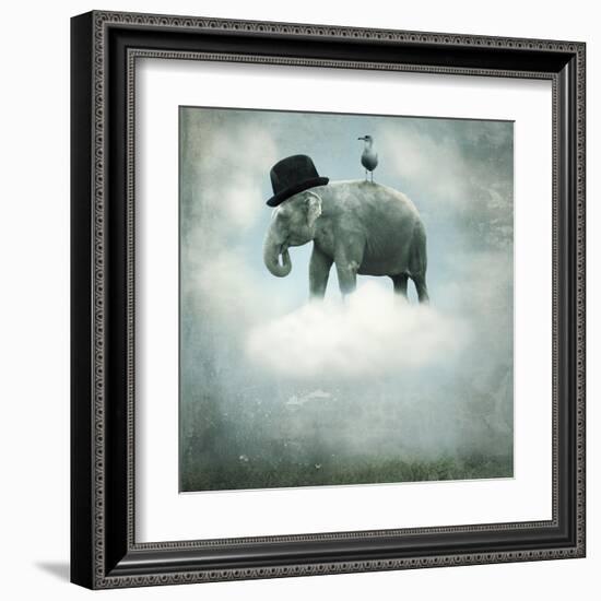 Fantasy Elephant Flying-ValentinaPhotos-Framed Art Print