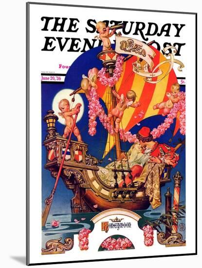 "Fantasy Honeymoon," Saturday Evening Post Cover, June 20, 1936-Joseph Christian Leyendecker-Mounted Giclee Print