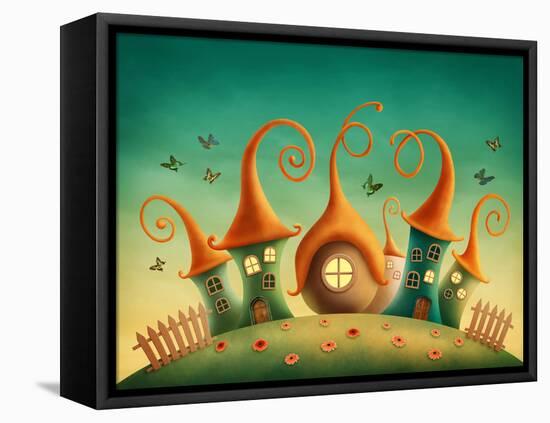 Fantasy Houses in the Meadow-egal-Framed Premier Image Canvas