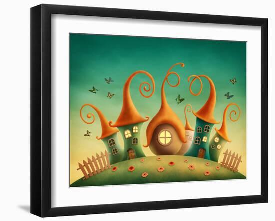 Fantasy Houses in the Meadow-egal-Framed Photographic Print