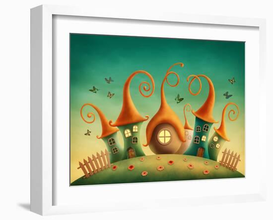 Fantasy Houses in the Meadow-egal-Framed Photographic Print