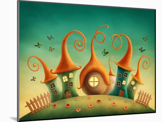 Fantasy Houses in the Meadow-egal-Mounted Photographic Print