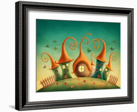 Fantasy Houses in the Meadow-egal-Framed Photographic Print