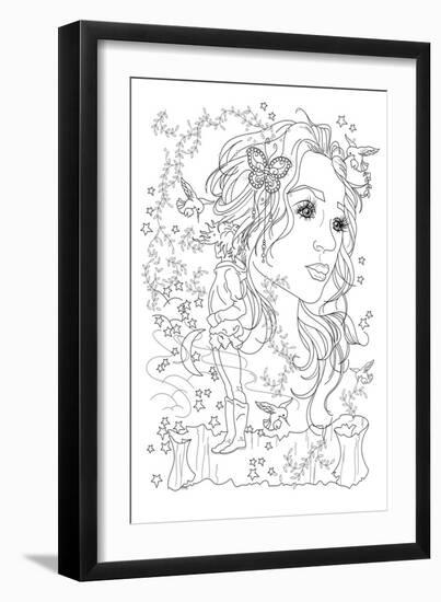 Fantasy Lineart-Karen Middleton-Framed Giclee Print