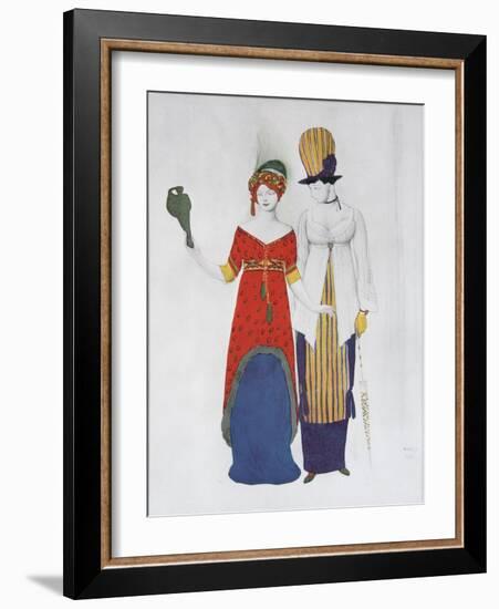 Fantasy on the Theme Modern Dress, 1910-Léon Bakst-Framed Giclee Print