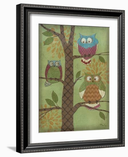 Fantasy Owls Vertical I-Paul Brent-Framed Art Print