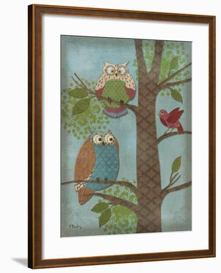 Fantasy Owls Vertical II-Paul Brent-Framed Art Print